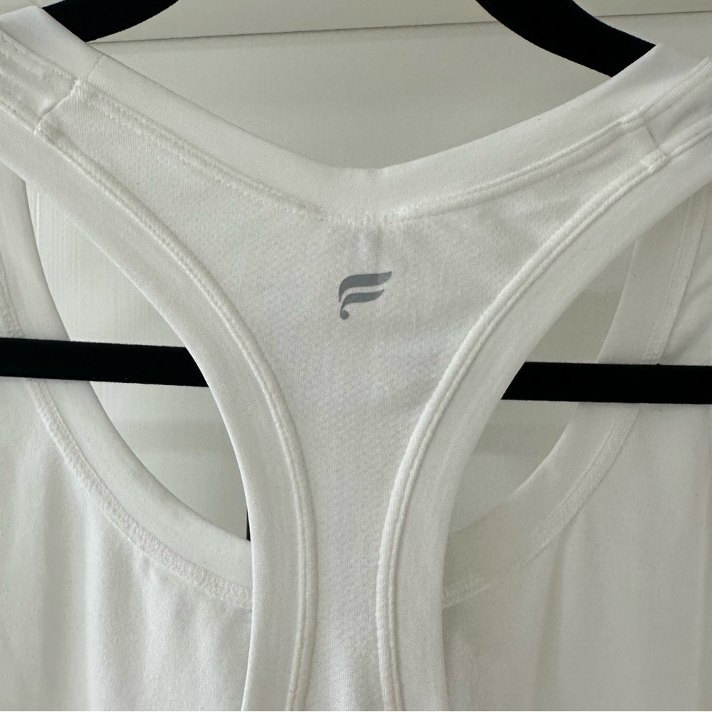 Fabletics White Feather Tech+ Racerback Athletic Tank Top, Size Small, NWT - Picture 9 of 9